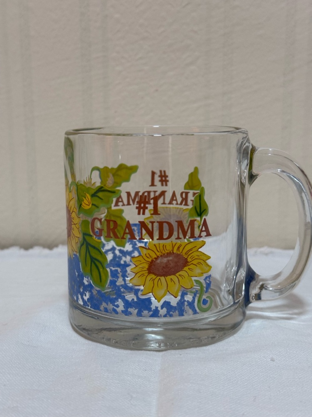 #1‎ Grandma Sunflower Glass Mug